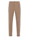 Incotex Tapered-fit Trousers In Stretch Cotton In Brown
