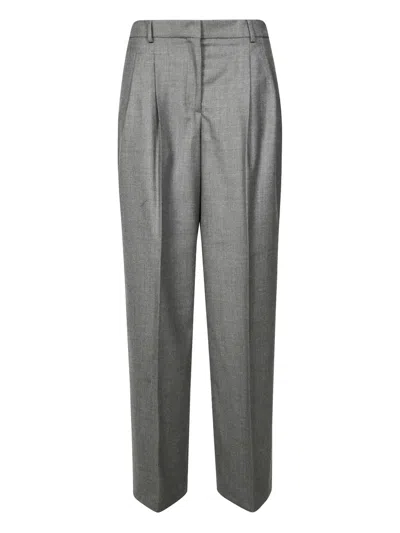 Incotex Palazzo Pants With Front Pinched Pleats In Gray