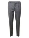 Incotex Pleated Virgin Wool Trousers In Gray