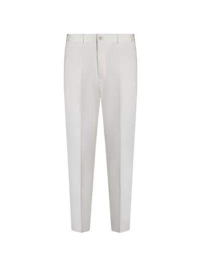 Incotex Pleated Slim-fit Pants In White