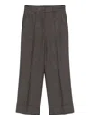 Incotex Pleated Turn-up Trousers In Brown