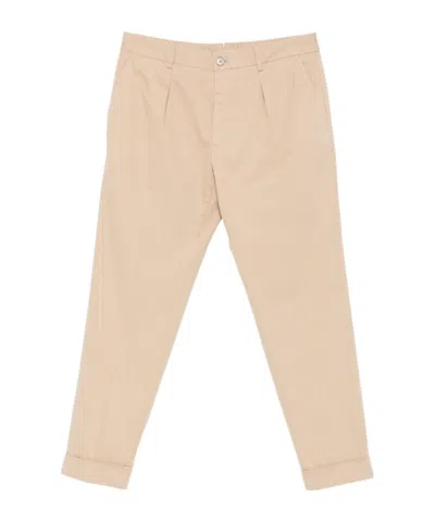 Incotex Pleated Turn-up Trousers In Neutral