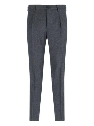 INCOTEX PLEATED VIRGIN-WOOL TROUSERS
