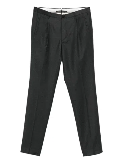 Incotex Pleated Virgin Wool Trousers In Gray