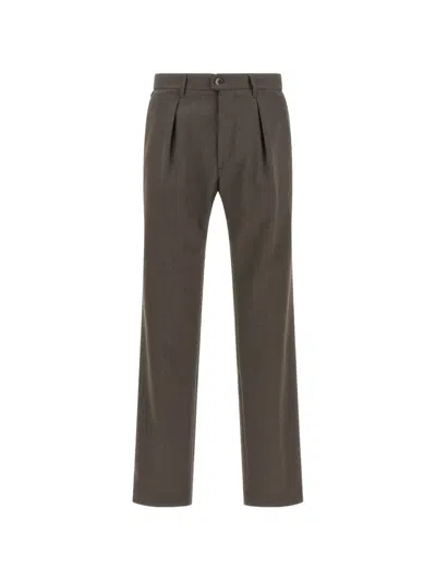 Incotex Pleated Waist-regulator Straight-leg Trousers In Brown