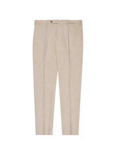 Incotex Pleated Wool Trousers In Brown