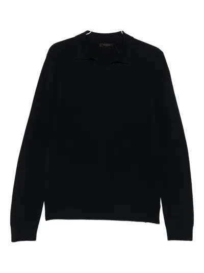Incotex Polo-neck Sweater In Black