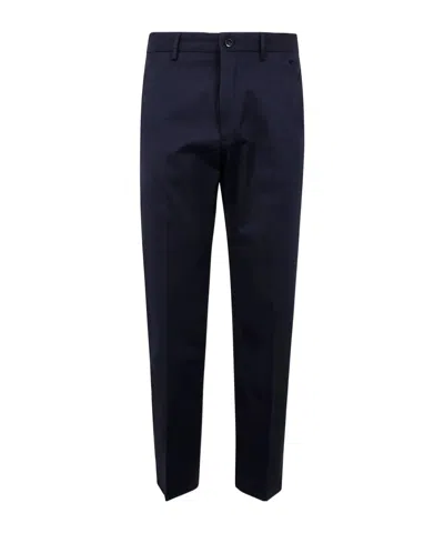 INCOTEX PRESSED-CREASE CHINO TROUSERS