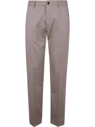 INCOTEX PRESSED-CREASE CHINO TROUSERS