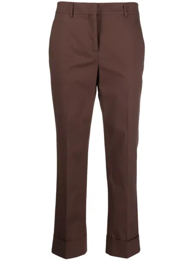 Incotex Straight Trousers With Belt Loops And Back Pockets In Brown