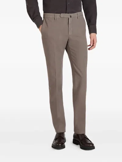 Incotex Pressed-crease Regular Trousers In Brown