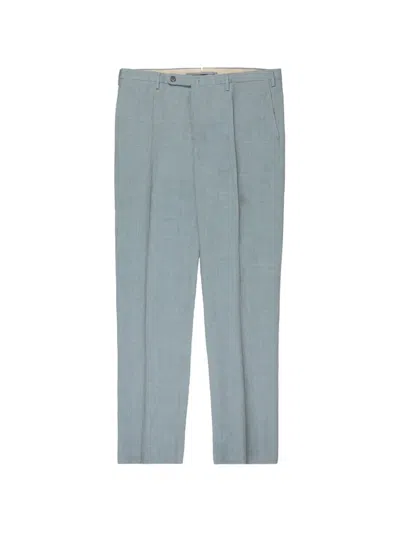 Incotex Pressed-crease Tailored Trousers In Blue
