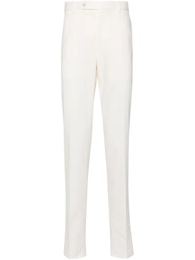 Incotex Pressed Crease Tailored Trousers In White