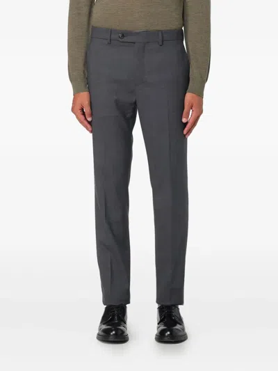 INCOTEX PRESSED-CREASE TROUSERS