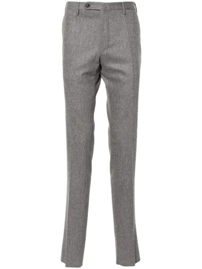 INCOTEX WOOL-CASHMERE FLANNEL TROUSERS 