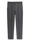 Incotex Pressed-pleat Wool Trousers In Gray
