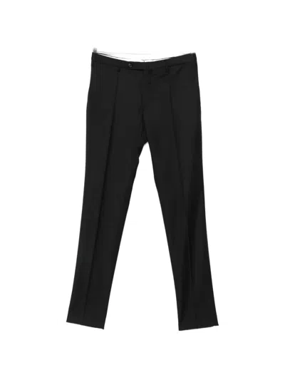Incotex Pressed-crease Belt-loop Trousers In Black