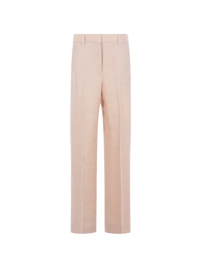 Incotex Pressed-crease Linen Trousers In Pink
