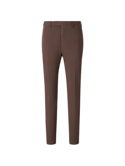 Incotex Pressed-crease Slim-fit Trousers In Brown