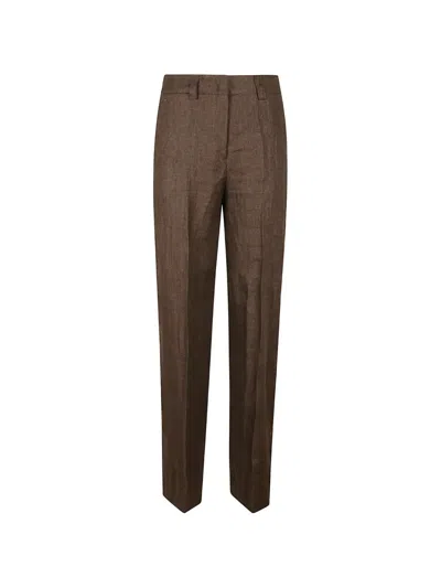 Incotex Pressed-crease Straight-leg Trousers In Brown