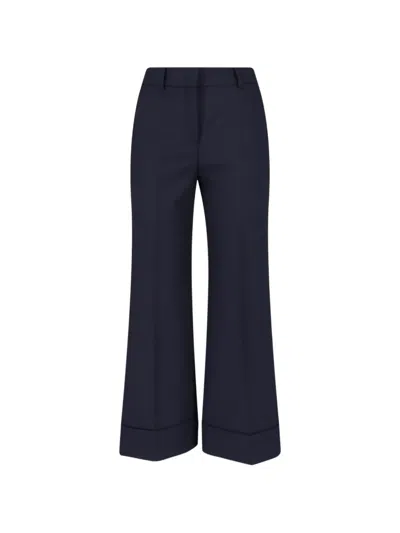 Incotex Pressed-crease Turn-up Cuff Trousers In Blue