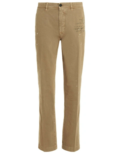 Incotex Red Printed Trousers In Beige