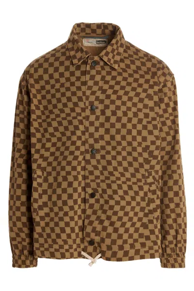 INCOTEX RED X FACETASM INCOTEX RED X FACETASM CHECK PRINT OVERSHIRT