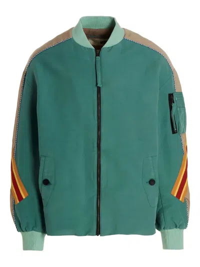 Incotex Red X Facetasm Contrasting-band Bomber Jacket In Blau