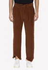 Incotex Red X Facetasm Cognac Velvet Trousers In Brown