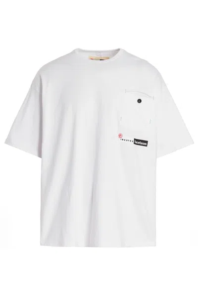 Incotex Red X Facetasm Logo Printed T-shirt In White