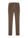 Incotex Ribbed Velvet Trousers In Brown