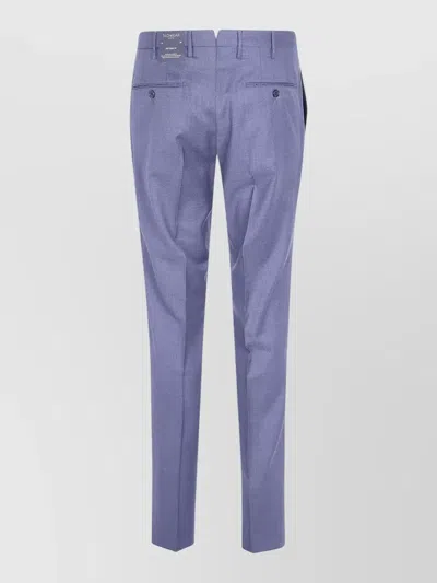 Incotex Regular Chino Trousers Belt Loops Back Pockets In Purple