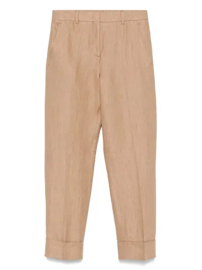 INCOTEX INCOTEX REGULAR FIT LINEN TROUSERS