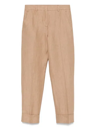INCOTEX REGULAR FIT LINEN TROUSERS
