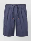 Incotex Regular Fit Pleated Front Shorts In Blue