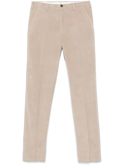 Incotex Regular-fit Velvet Trousers In Neutrals