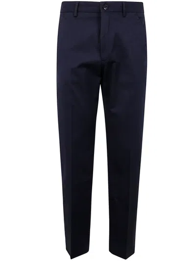 Incotex Regular Leg Trousers In Dark Blue