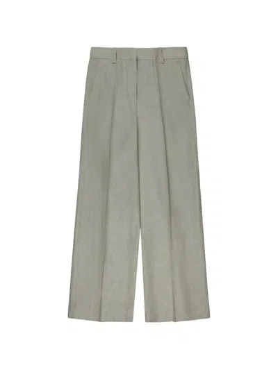 Incotex Regular-fit Linen Trousers In Green