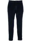 Incotex Stretch Cotton Pant With Front And Back Pockets In Blue