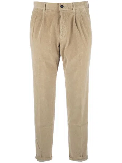 Incotex Ribbed Trousers In Neutrals