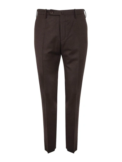 Incotex Flannel Classic Trousers In Brown