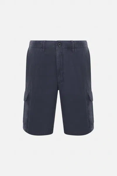 Incotex Cotton And Linen Bermuda Shorts In Blue