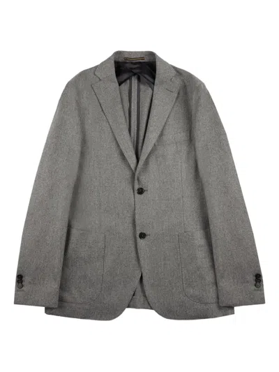 Incotex Einreihige Jacke Aus Flanell In Gray