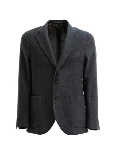 Incotex Single-breasted Wool Blazer In Gray