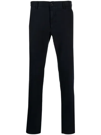 Incotex Skinny-leg Cotton Trousers In Blue