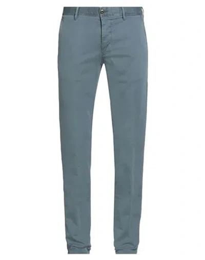 Incotex Slacks By Slowear Man Pants Slate Blue Size 33 Cotton, Elastane In Green