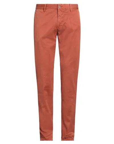 Incotex Slacks Man Pants Rust Size 35 Cotton, Elastane In Red