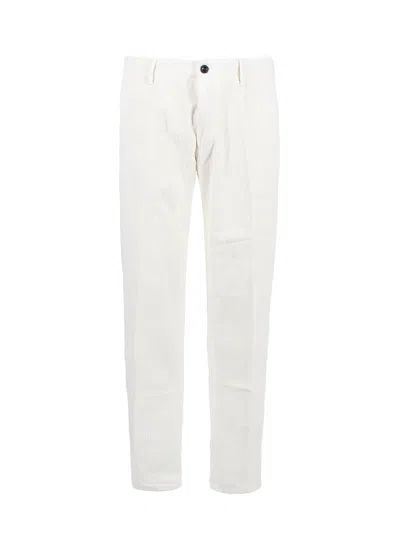 Incotex Pleated Corduroy Trousers In White