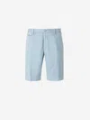 Incotex Pastel Light Blue Cotton Bermuda Shorts In Blue