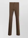 Incotex Slim Cut Chino Trousers Back Side Pockets In Brown